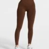 Statement Scrunch Leggings Kaffee – Shaping High-Waist Sport Tights -Teveo Geschaft Statement Leggings Kaffee 5327