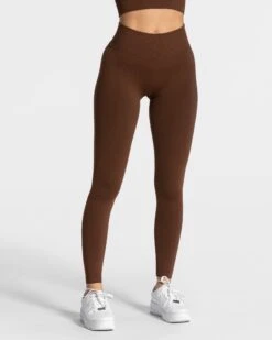 Statement Scrunch Leggings Kaffee – Shaping High-Waist Sport Tights