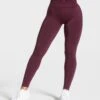 Statement Scrunch Leggings "Pflaume" -Teveo Geschaft Statement Leggings Pflaume 0091