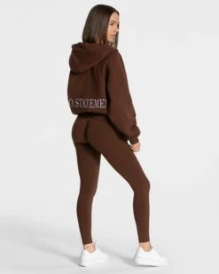 Statement Oversized Jacke "Kaffee" -Teveo Geschaft Statement Oversized Zip Jacke Kaffee 5772