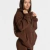 Statement Oversized Jacke "Kaffee" 2 Statement Oversized Jacke "Kaffee" -Teveo Geschaft Statement Oversized Zip Jacke Kaffee 5806