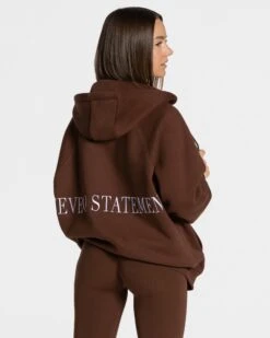 Statement Oversized Jacke "Kaffee" -Teveo Geschaft Statement Oversized Zip Jacke Kaffee 5826