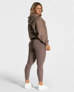 Statement Oversized Jacke "Mokka" -Teveo Geschaft Statement Oversized Zip Jacke Mokka 6895