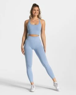 Statement Bh "Blau" -Teveo Geschaft Statement Scrunch Leggings Blau 0406