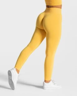 Statement Scrunch Leggings "Gelb" -Teveo Geschaft Statement Scrunch Leggings Gelb 0711