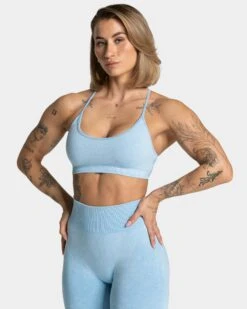 TEVEO Acid Sport-BH in Babyblau mit Rückenschnürung