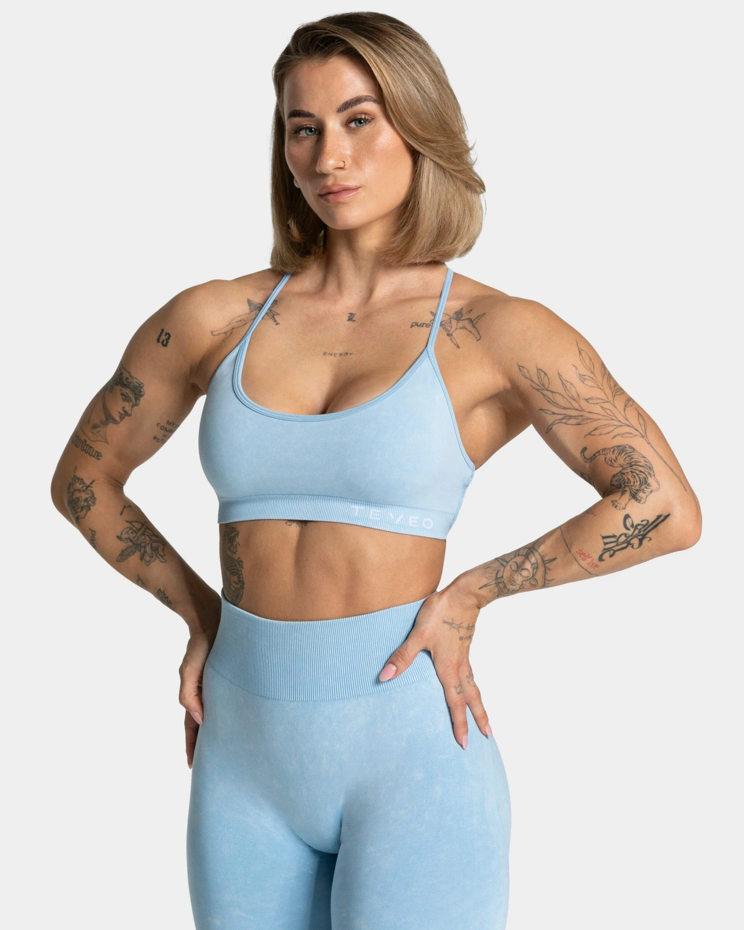 TEVEO Acid Sport-BH in Babyblau mit Rückenschnürung 3 TEVEO Acid Sport-BH in Babyblau mit Rückenschnürung