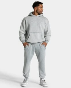 Acid Wash Jogginghose Herren Hellgrau - Premium Baumwolle -Teveo Geschaft TEVEO Acid Hoodie light grey 0018