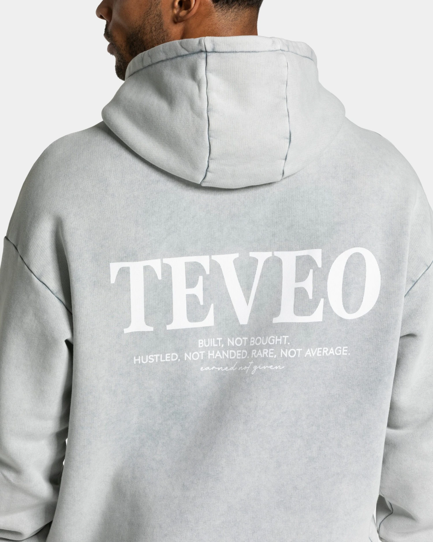 TEVEO Acid Hoodie "Hellgrau" - Premium Oversized Kapuzenpullover 6 TEVEO Acid Hoodie "Hellgrau" - Premium Oversized Kapuzenpullover – Bild 4