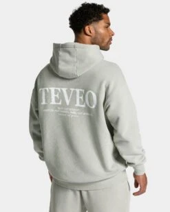 TEVEO Acid Hoodie "Salbei" – Premium Oversized Herren Kapuzenpullover