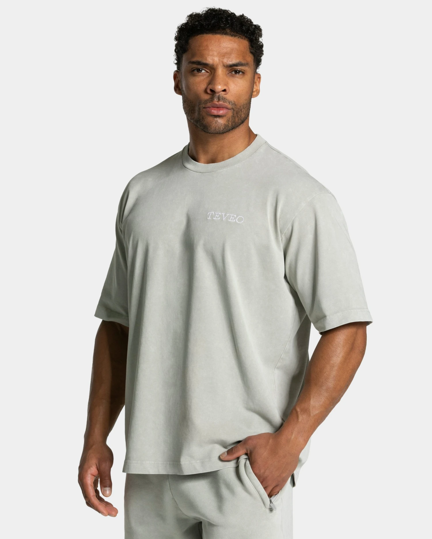 TEVEO Acid T-Shirt Salbei - Herren Oversized Streetwear 4 TEVEO Acid T-Shirt Salbei - Herren Oversized Streetwear – Bild 2