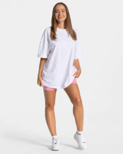 TEVEO Candy Oversized T-Shirt Weiß – Damen Lifestyle & Gym Shirt -Teveo Geschaft TEVEO Candy Oversized T Shirt weiss 0326