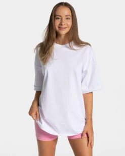 TEVEO Candy Oversized T-Shirt Weiß – Damen Lifestyle & Gym Shirt -Teveo Geschaft TEVEO Candy Oversized T Shirt weiss 0417