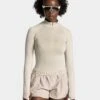 TEVEO Endorphin Half Zip - Latte Cropped Running Longsleeve 2 TEVEO Endorphin Half Zip - Latte Cropped Running Longsleeve -Teveo Geschaft TEVEO Endorphin Half Zip latte 1106