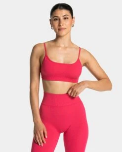TEVEO Femme Backless Sport BH Berry - Rückenausschnitt & Verstellbare Träger