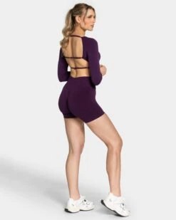 TEVEO Femme Backless Longsleeve Aubergine – Eleganter Rückenausschnitt -Teveo Geschaft TEVEO Femme Backless Longsleeve aubergine 0045 8a55b112 2098 4cd7 a6fb 71ef2847be22