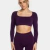 TEVEO Femme Backless Longsleeve Aubergine – Eleganter Rückenausschnitt -Teveo Geschaft TEVEO Femme Backless Longsleeve aubergine 0073