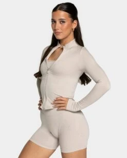 Femme Shaping Zip Jacke "Cream"