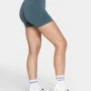 TEVEO Femme Sculpt Scrunch Short Teal – Die Ultimative Push-Up Gym Short -Teveo Geschaft TEVEO Femme Short teal 0045