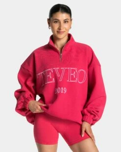 Femme Half Zip Sweater "Berry"