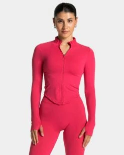 Shaping Zip Jacke Damen Berry – Figurformende Sportjacke mit Stehkragen