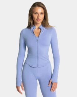 Femme Shaping Zip Jacke Frozen – Figurbetonte Sportjacke mit Stehkragen