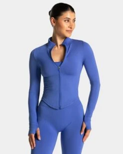 Femme Shaping Zip Jacke Royalblau – Damen Sportjacke mit Kompression