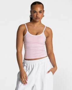 Ignite Cami Top "Rosa" – Elegantes Longline Sporttop mit integriertem BH