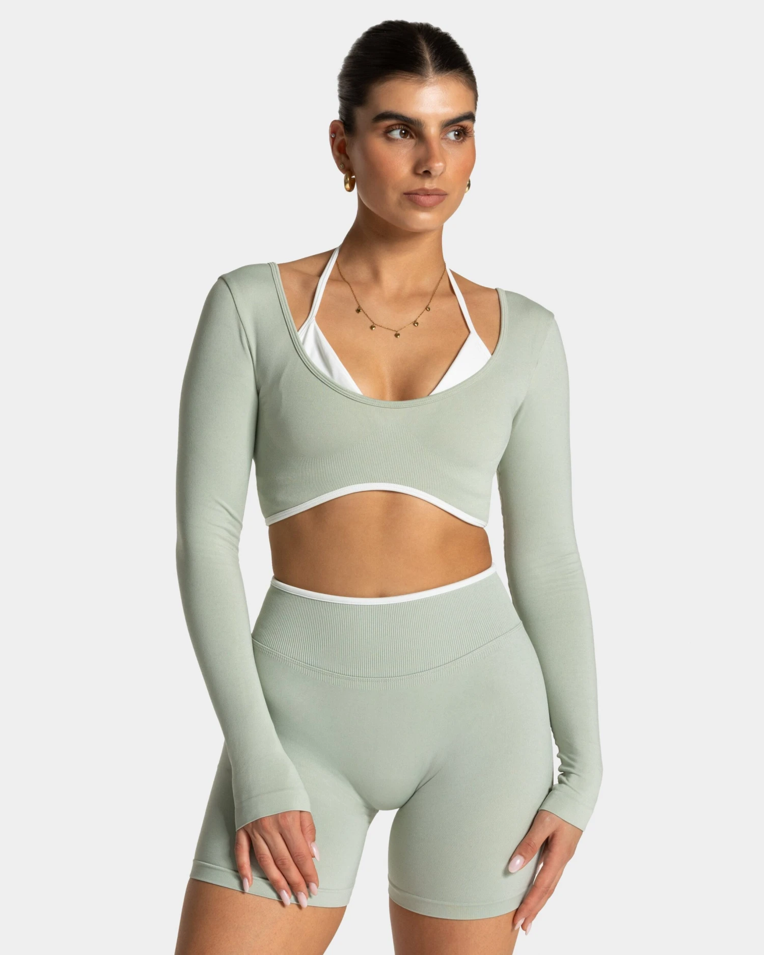 Sport Longsleeve mit integriertem BH Damen - Ignite Pistachio 3 Sport Longsleeve mit integriertem BH Damen - Ignite Pistachio