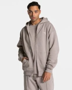 TEVEO Ignite Zip Jacke Men "Stone" - Premium Heavyweight Sweatjacke