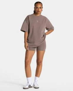 TEVEO Journey Oversized T-Shirt - Mokka -Teveo Geschaft TEVEO JRNY Oversized T Shirt mokka 3080