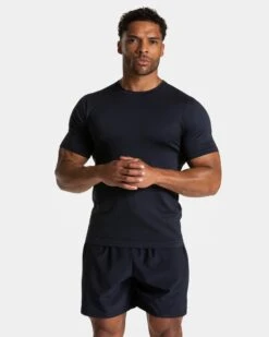 Pace Fitted T-Shirt Midnight - High-Performance Slim Fit Gym Top