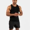 Pace Fitted Tank "Schwarz" – Nahtloses Slim Fit Herren Sport Tanktop -Teveo Geschaft TEVEO PACE Fitted Tank schwarz 4947 103533