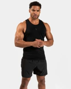 Pace Fitted Tank "Schwarz" – Nahtloses Slim Fit Herren Sport Tanktop