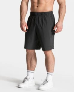 9-Inch Men's Athletic Training Shorts with Zipper Pockets - Gunmetal