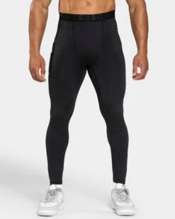 TEVEO Pace Tight Schwarz – Funktionale Herren Sport-Tights