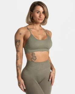 Timeless Pro Sport BH Khaki - Medium Support Fitness BH für Damen