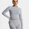 Timeless Pro Damen Longsleeve Seamless - Hellgrau 1 Timeless Pro Damen Longsleeve Seamless - Hellgrau -Teveo Geschaft TEVEO Timeless Pro Longsleeve Hellgrau 6202