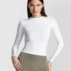 Timeless Pro Damen Longsleeve Weiß - Premium Nahtloses Sport-Oberteil