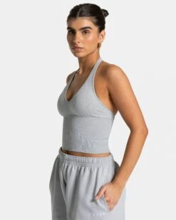 Timeless Pro Neckholder Top "Hellgrau"