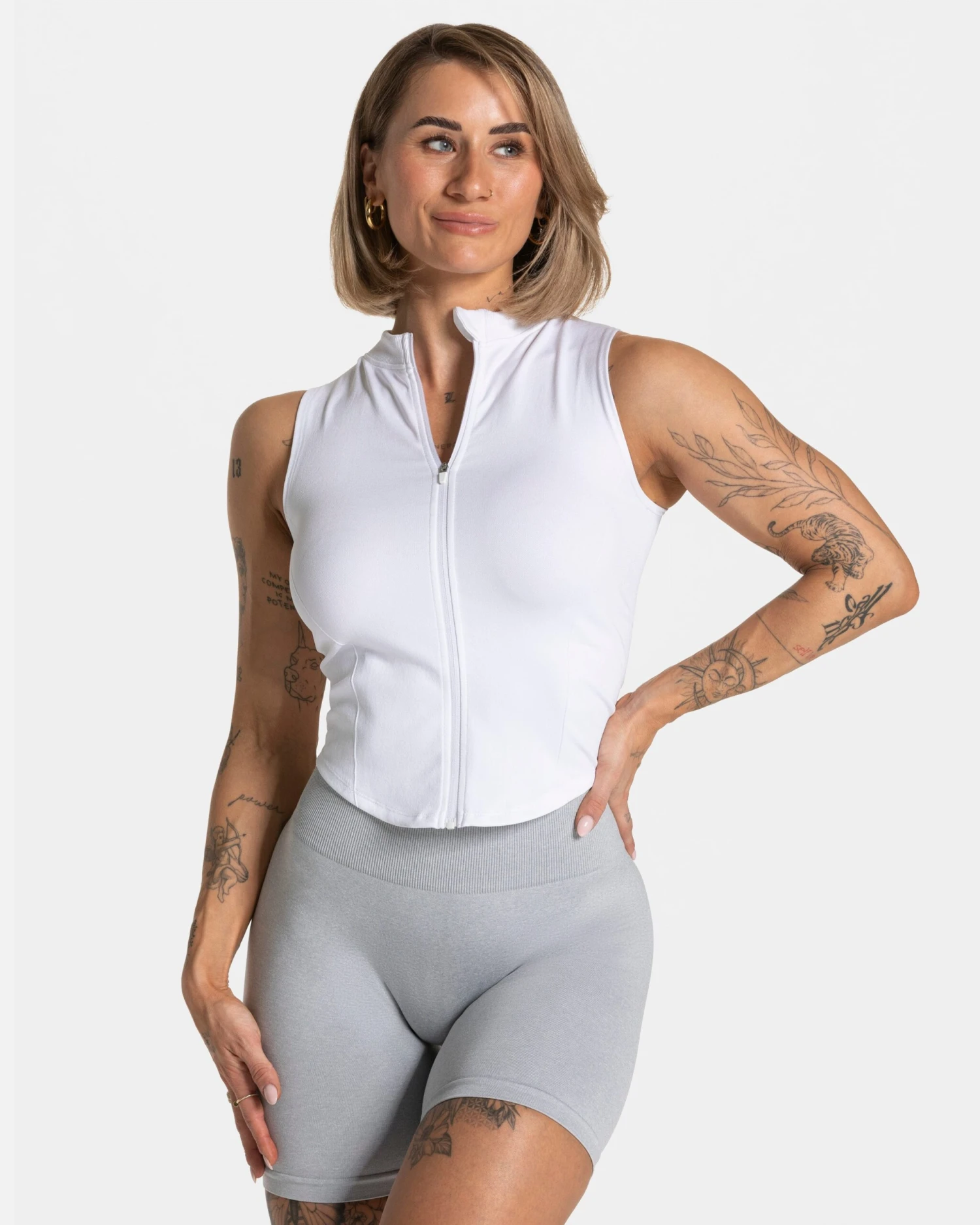 Timeless Pro Zip Tank "Weiß" – Edles Shaping-Top mit Reißverschluss 3 Timeless Pro Zip Tank "Weiß" – Edles Shaping-Top mit Reißverschluss