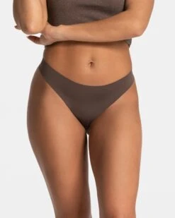 TEVEO Seamless Padded Tanga 5-Pack - Kaffee - No-Show Performance Underwear