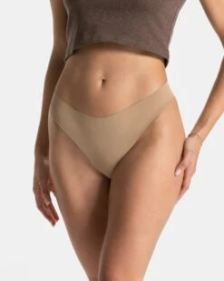 TEVEO Seamless Padded Tanga 2er-Pack - Karamell
