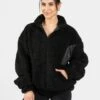 Teddy Jacke "Schwarz" -Teveo Geschaft Teddyjacke Frauen schwarz 0224
