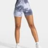 High-Waist Tie Dye Scrunch Shorts "Stormy" – Booty Lifting Gym Shorts -Teveo Geschaft TieDye Short Stormy 5350