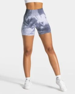 High-Waist Tie Dye Scrunch Shorts "Stormy" – Booty Lifting Gym Shorts