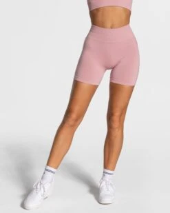 High-Waist Booty Lifting Gym Shorts - Timeless Rosa