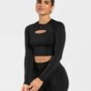 TEVEO x Anna Charming Cutout Longsleeve - Schwarz -Teveo Geschaft charming cutout longsleeve schwarz 395006