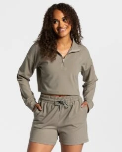 Charming Zip Sweater "Khaki"