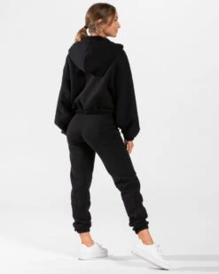 Iconic Oversized Zip Hoodie "Schwarz" -Teveo Geschaft iconic oversized zip hoodie schwarz 267732